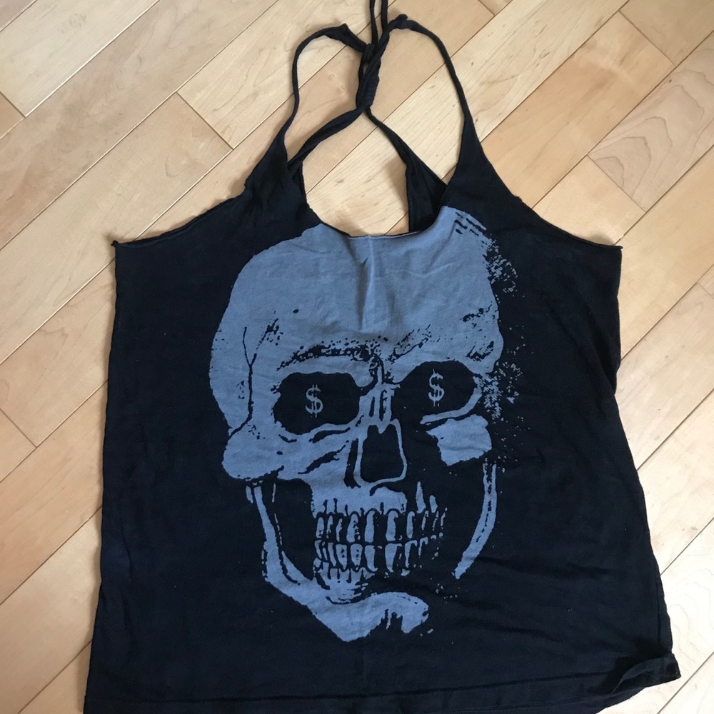 Graphic skull racer back tank